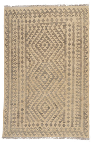 Kilim Afegão Natural 196x125 cm.